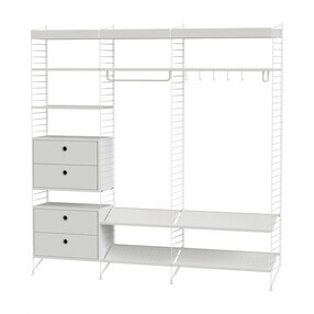 String - Garderobe mit Schuhablage 200x200cm