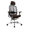 Wagner - AluMedic Limited Office Chair - dark brown/cover leather/star base polished aluminium/with wheels for hard floors