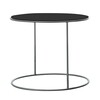 Cappellini - Cannot - Table d'appoint Ø55cm - noir/brillant/dessus de table de mélange de bois verni/piètement en acier inoxydable