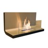 Radius - Foyer Mural Wall Flame 1 - transparent, inox/inox/chambre de combustion de 1,7 l