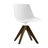 MDF Italia - Flow - Chaise avec pieds en chêne VN - blanc/polycarbonate/piètement en chêne fonced