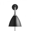 Gubi - Bestlite BL7 - Applique murale - noir/mat/H 29cm, Ø 16cm/structure chrome avec câble