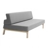 Softline - Lazy - Slaapsofa - lichtgrijs/stof Filz 620/BxHxD 199x77x114cm/frame essenhout