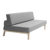 Softline - Lazy - Canapé-lit - clair gris/étoffe feutre 620/PxHxP 199x77x114cm/structure frêne