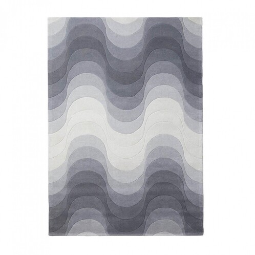 VerPan - Wave Teppich 240x170cm - grau/100% neuseeländische Wolle/handgearbeitet