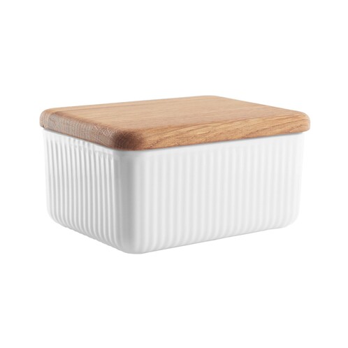 Boîte à beurre en céramique blanche avec couvercle - Beurrier