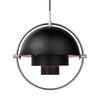 Gubi - Multi-Lite - Suspension chrome - noir/Ø 36cm/câble noir
