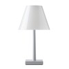 Rotaliana - Dina+ LED Table Lamp With Battery - silver/2700K/400lm / dimmable/USB plug/incl. 2 lampshades white and transparent