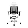 Wagner - AluMedic Limited Office Chair - white/cover leather/star base polished aluminium/with wheels for hard floors