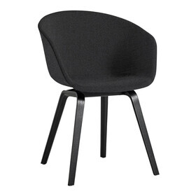 HAY - Chaise avec accoudoirs capitonnée AAC 23 chêne noir