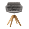 MDF Italia - Flow Slim - Fauteuil capitonné New Edition 2 - noir/blanc/coupe blanche/châssis chêne/étoffe Monaco R320 Col. 443.060/56 x 56 x 76.4 cm