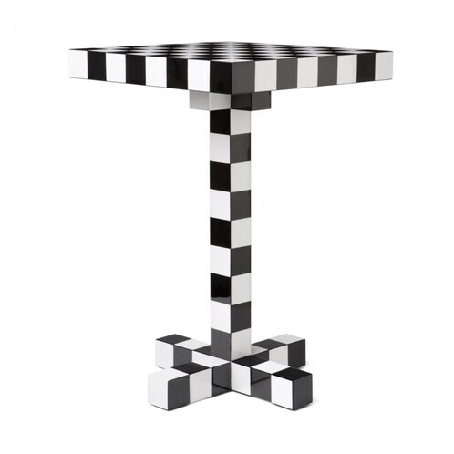 Moooi - Moooi Chess Tisch - schwarz/weiß/40x40x60cm