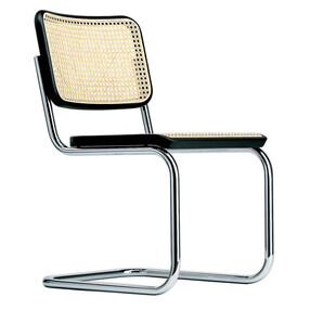 Thonet - S 32 V Freischwinger Stuhl mit Rohrgeflecht