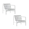 HAY Palissade Gartenstühle aus Metall, modernes Design, langlebiges Material, für Außenbereich geeignet. - Palissade Gartensessel niedrig Feuerverzinkt 2er Set