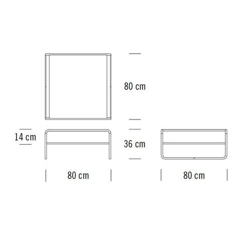 Thonet - Thonet B20/1 Coffe Table - line drawing