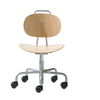 Richard Lampert - Turtle Kinder-Drehstuhl mit Rollen - buche/Gestell silber/holz/H: 30-41,5cm