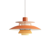 Louis Poulsen - PH 5 Mini Pendelleuchte - orange/matt lackiert/Verbindungsstäbe orange/H 16cm/Ø 30cm