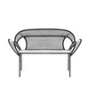 Moroso - Banjooli - 2-zits sofa - zwart/wit/handgebreide/PVC pootgeleiders/143x88x72cm/frame staal gelakt