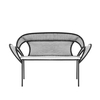 Moroso - Banjooli 2-Sitzer Sofa - schwarz/weiß/handgeflochten/Fußgleiter aus PVC/143x88x72cm/Gestell Stahl lackiert