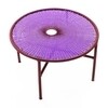 Moroso - Banjooli - Tafel - violet/oxide/handgebreide/PVC pootgeleiders/h 72cm/Ø 96cm/frame staal gelakt