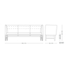 &tradition - Mayor AJ5 3-Sitzer Sofa  - Strichzeichnung