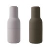Menu - Bottle Grinder Salt Mill/Pepper Mill - green/beige/lacquered/H: 20,5 x Ø 8cm/set of 2