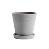 HAY - HAY Flowerpot With Saucer Set Of 2 - grey/2 flowerpots and 2 saucers/Ø14cm