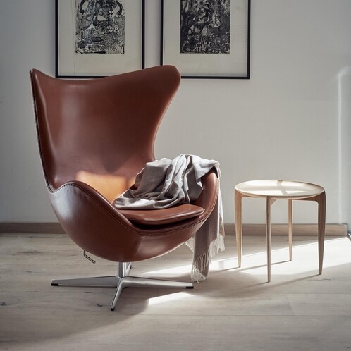 Fritz Hansen Aktion Egg Chair/Das Ei™ Sessel + Hocker Leder