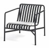 HAY Palissade Outdoor-Sessel aus Metall in Schwarz mit Armlehnen und grauem Sitzkissen, modernes Design. - Palissade Sitzkissen 52,5x48cm