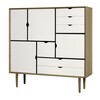 Andersen Furniture - Andersen Furniture S3 - commode blanc - chêne huilé/ blanc alpino/chêne huilé/L130 x P43 x H132 cm