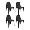 Vondom - Solid - Kit de 4 chaises - noir/H x W: 80 x 60cm/pour interieur et exterieur