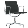 Vitra - EA 108 Aluminium Chair - fabric Hopsak 66 black/with felt gliders/frame chrome palted