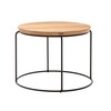 freistil Rolf Benz - freistil 151 - Table basse rond Ø49cm - naturel (H98)/plateau de table chêne Ø49cm/H 39cm, structure Ø53cm/structure noir (RAL9005): peint par poudrage